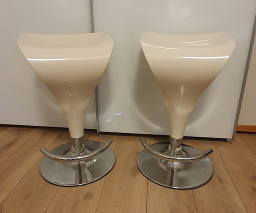 2 Everite Bar Stools. White.