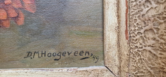 Image 1 of Fiori in un vaso - Ortensie, zinnie e calendule - Pittore DM Hoogeveen