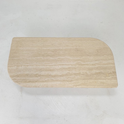 Italian vintage travertine coffee table, 1980s