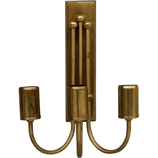 Art Deco vintage brass wall lamp, 1940s