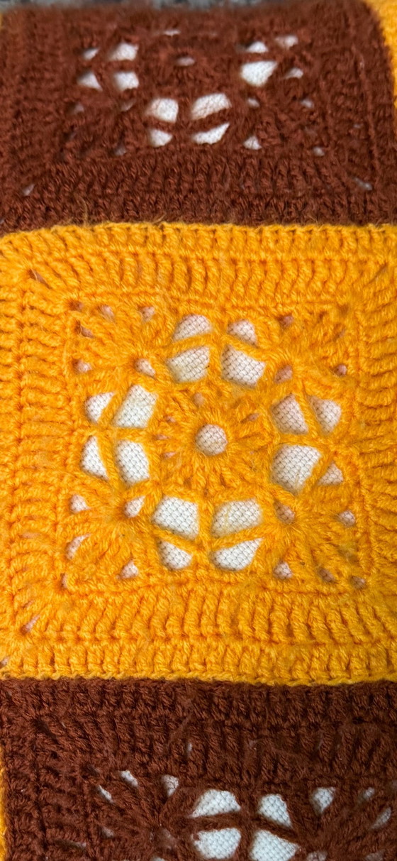 Image 1 of Vintage Pillow Sloop With Cushion Crocheted