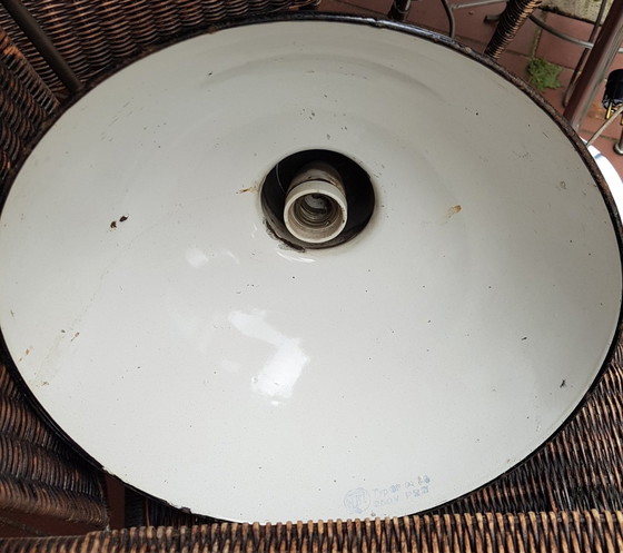 Image 1 of Industrial Enamel Ceiling Lamp From Lbl