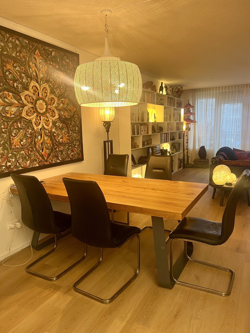 6 sedie da pranzo in pelle nera