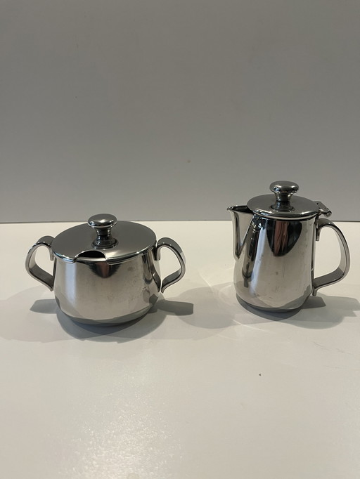 Alessi milk jug and sugar bowl