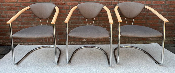 Image 1 of 3x Vintage Effezetta Chairs