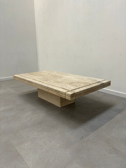 Travertine coffee table