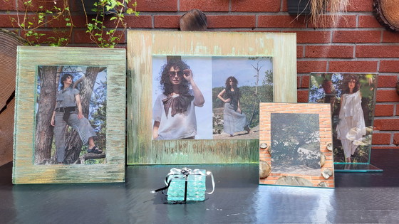 Image 1 of Custom made glass photo frame