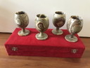 4 x Vintage wine glasses natural stone onyx