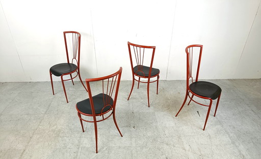 4x Post modern dining chairs