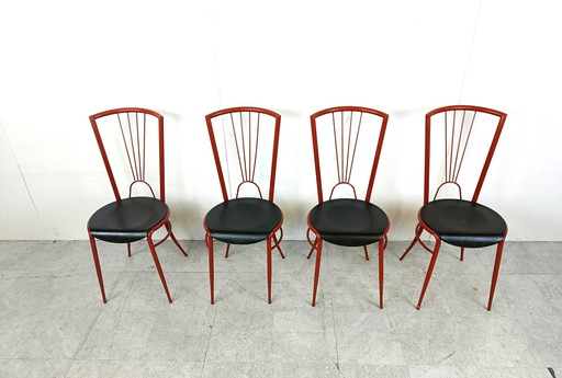 4x Post modern dining chairs