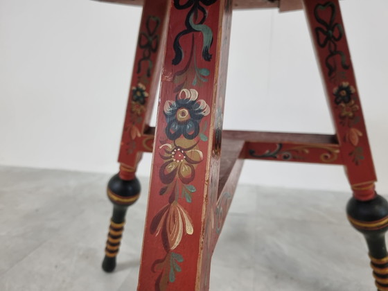 Image 1 of Dutch folk art Hindeloopen coffee table, 19th century