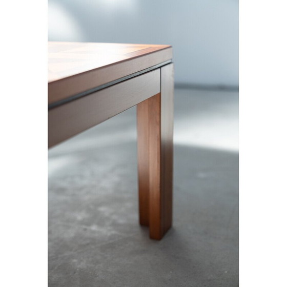 Image 1 of Vintage "Fox Hunt" cherry wood inlaid coffee table, 1970s