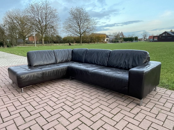 Image 1 of Montel Brown Real Leather Corner Sofa