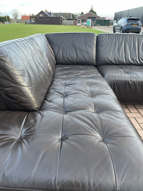 Image 1 of Montel Brown Real Leather Corner Sofa