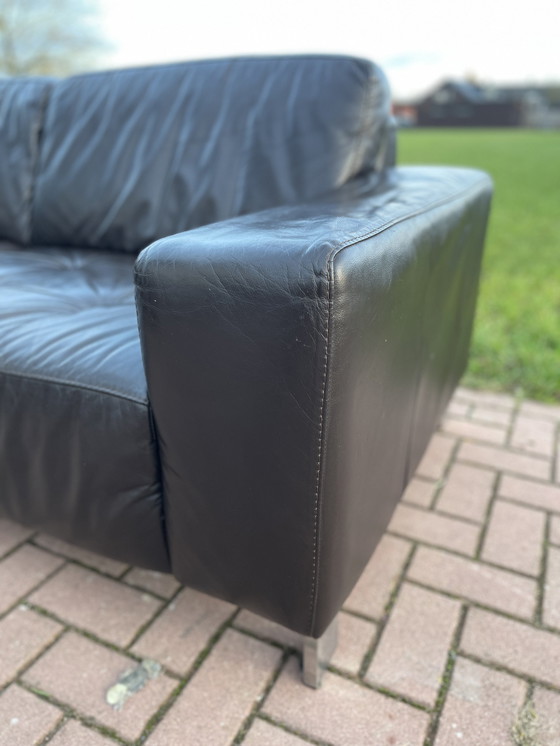 Image 1 of Montel Brown Real Leather Corner Sofa