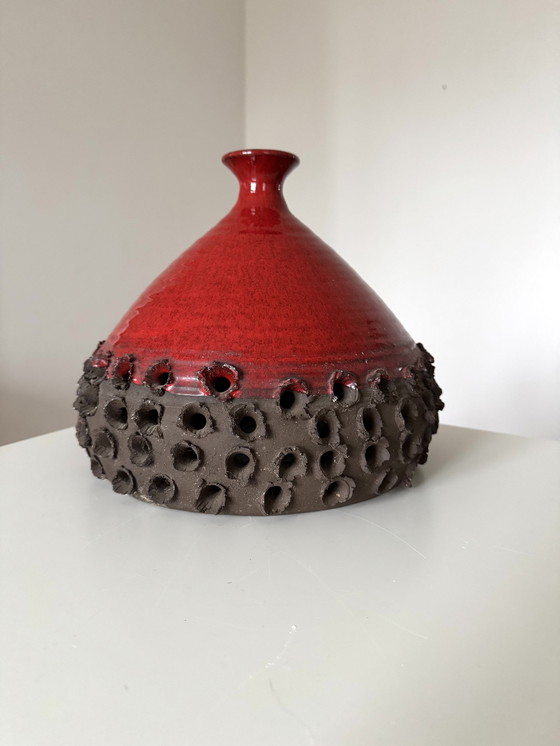 Image 1 of Danish ceramic pendant light, stoneware, vintage 70s