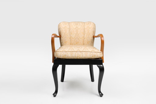 Art Deco Armchair In Beech Wood, France, 1940S