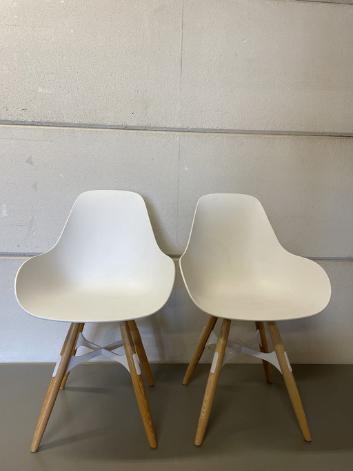 2x chaise Kubikoff dimple blanc