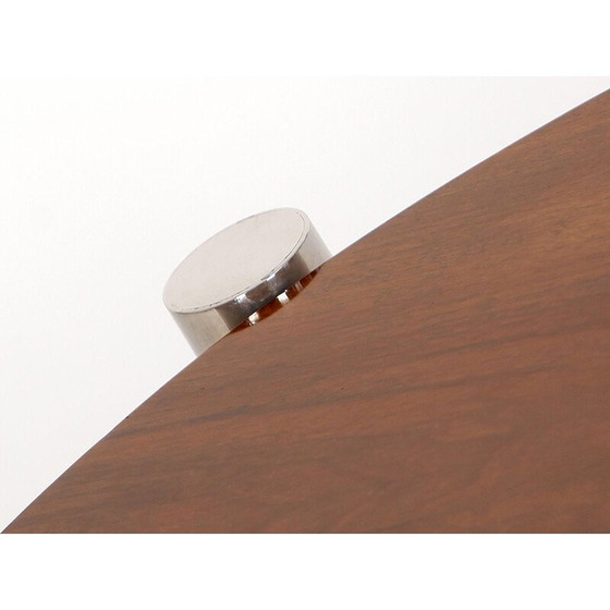 Image 1 of Vintage chrome, wood and walnut coffee table, 1930