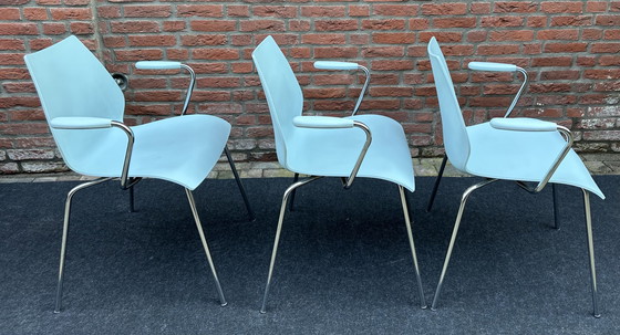 Image 1 of Kartell Maui 3 chairs with armrests.