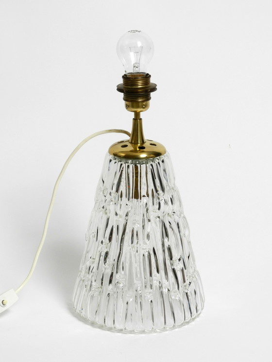 Image 1 of Heavy large Mid Century Modern glass table lamp by Rupert Nikoll Vienna | height 19.3"