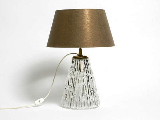 Image 1 of Heavy large Mid Century Modern glass table lamp by Rupert Nikoll Vienna | height 19.3"