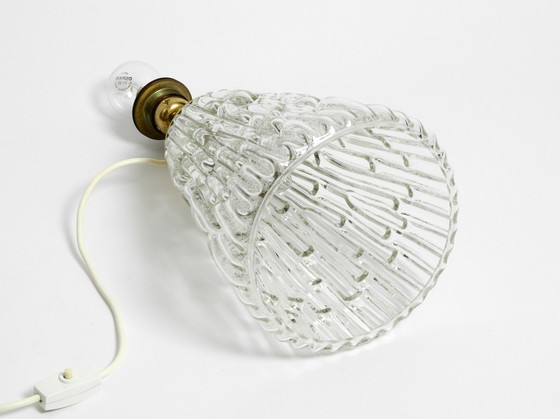 Image 1 of Heavy large Mid Century Modern glass table lamp by Rupert Nikoll Vienna | height 19.3"