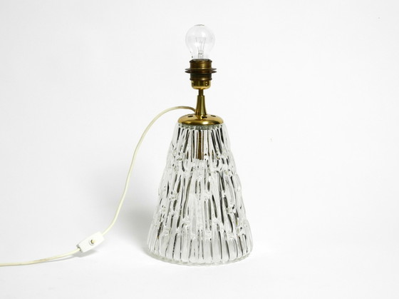 Image 1 of Heavy large Mid Century Modern glass table lamp by Rupert Nikoll Vienna | height 19.3"