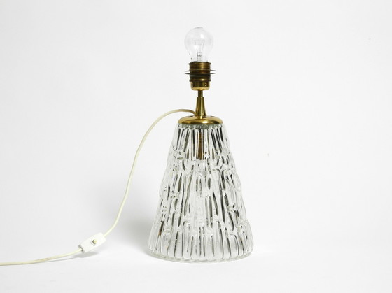 Image 1 of Heavy large Mid Century Modern glass table lamp by Rupert Nikoll Vienna | height 19.3"