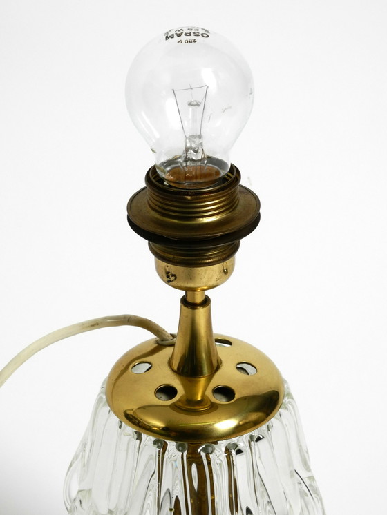 Image 1 of Heavy large Mid Century Modern glass table lamp by Rupert Nikoll Vienna | height 19.3"