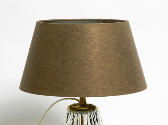 Image 1 of Heavy large Mid Century Modern glass table lamp by Rupert Nikoll Vienna | height 19.3"