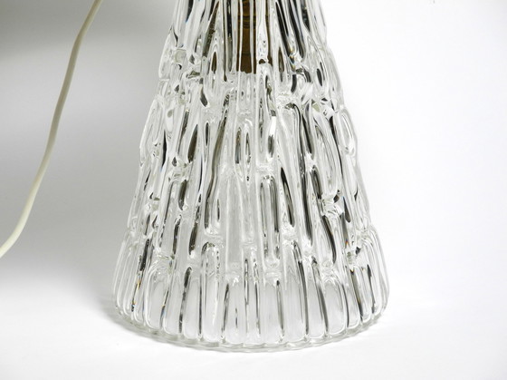 Image 1 of Heavy large Mid Century Modern glass table lamp by Rupert Nikoll Vienna | height 19.3"