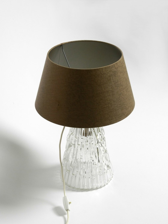 Image 1 of Heavy large Mid Century Modern glass table lamp by Rupert Nikoll Vienna | height 19.3"