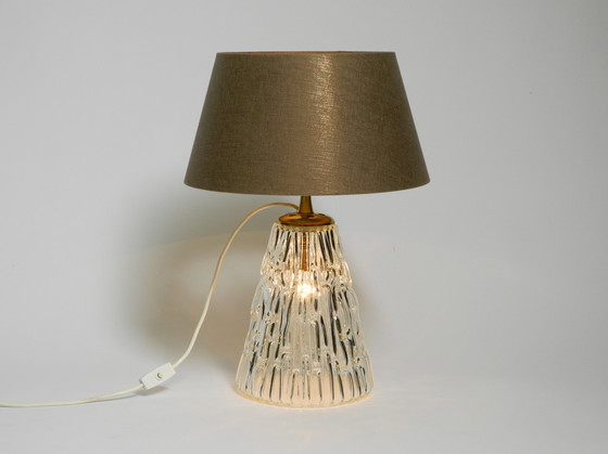 Image 1 of Heavy large Mid Century Modern glass table lamp by Rupert Nikoll Vienna | height 19.3"