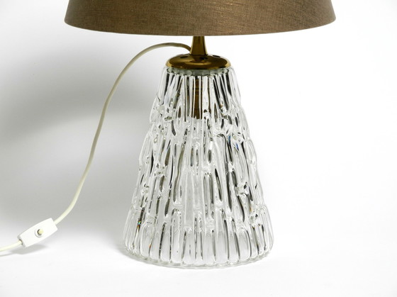 Image 1 of Heavy large Mid Century Modern glass table lamp by Rupert Nikoll Vienna | height 19.3"