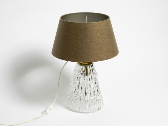 Image 1 of Heavy large Mid Century Modern glass table lamp by Rupert Nikoll Vienna | height 19.3"