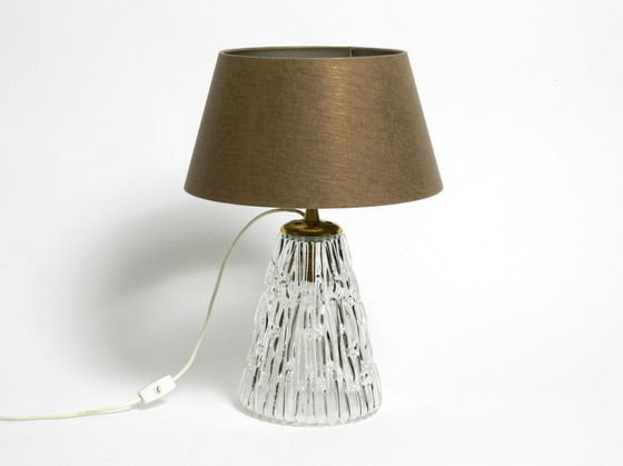 Image 1 of Heavy large Mid Century Modern glass table lamp by Rupert Nikoll Vienna | height 19.3"