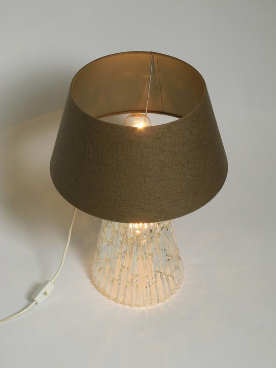 Image 1 of Heavy large Mid Century Modern glass table lamp by Rupert Nikoll Vienna | height 19.3"