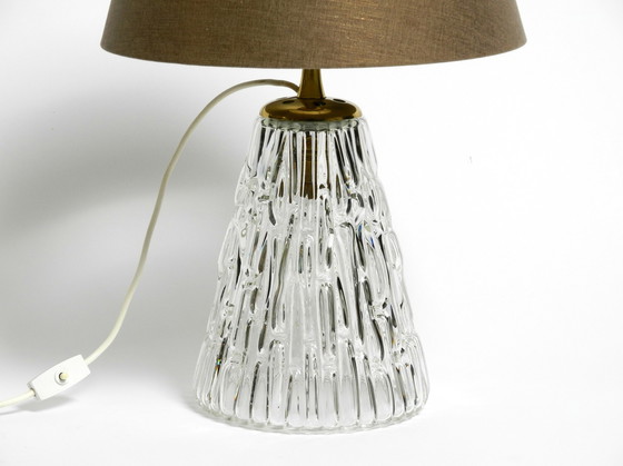 Image 1 of Heavy large Mid Century Modern glass table lamp by Rupert Nikoll Vienna | height 19.3"