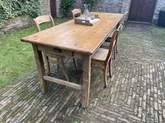 Image 1 of Farmers Table Dining Table Living Table French Antique