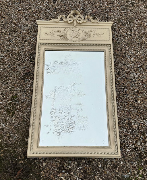 Antique Trumeau Mirror Louis Xvi Style