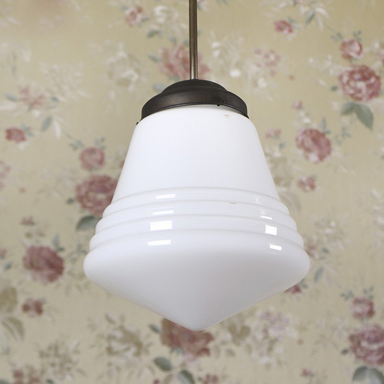 Image 1 of Art Deco Opaline Pendant Lamp