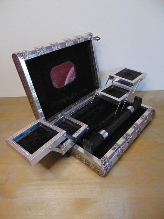 Image 1 of Scatole per gioielli blu e nere, origine India 