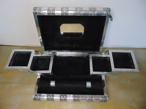 Image 1 of Scatole per gioielli blu e nere, origine India 