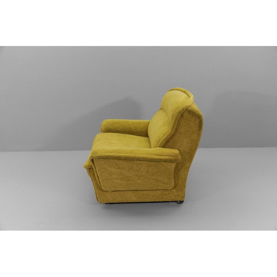 Image 1 of Vintage green living room set in Teddy fabric, Italy 1960