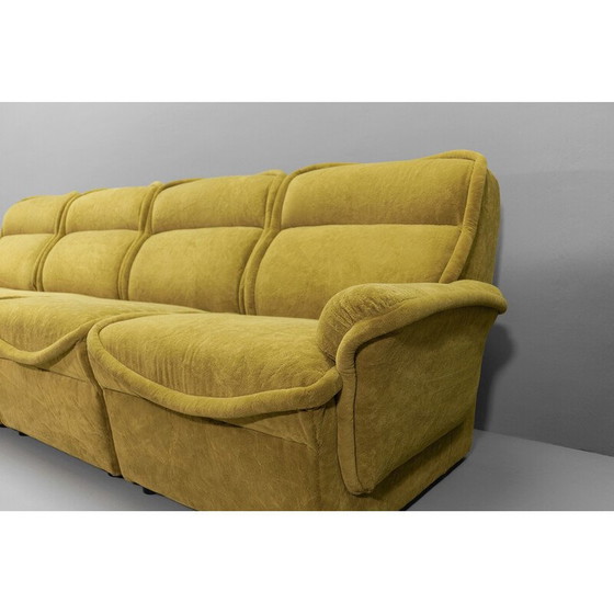 Image 1 of Vintage green living room set in Teddy fabric, Italy 1960