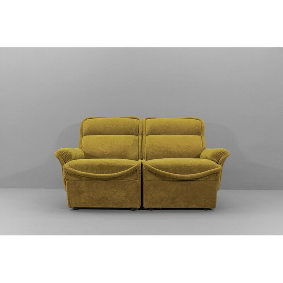 Image 1 of Vintage green living room set in Teddy fabric, Italy 1960