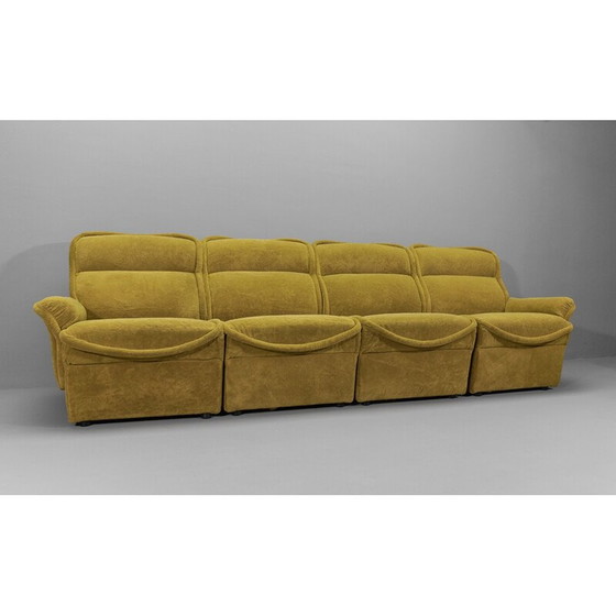 Image 1 of Vintage green living room set in Teddy fabric, Italy 1960