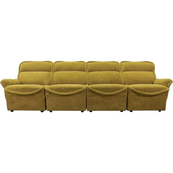 Image 1 of Vintage green living room set in Teddy fabric, Italy 1960