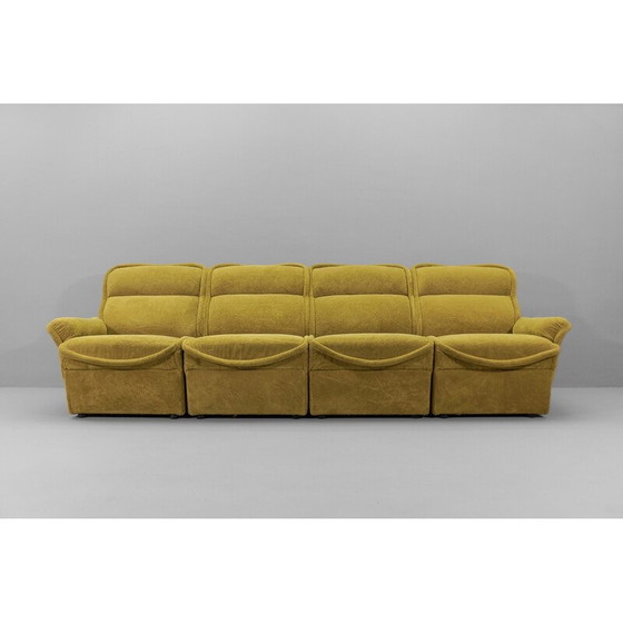 Image 1 of Vintage green living room set in Teddy fabric, Italy 1960